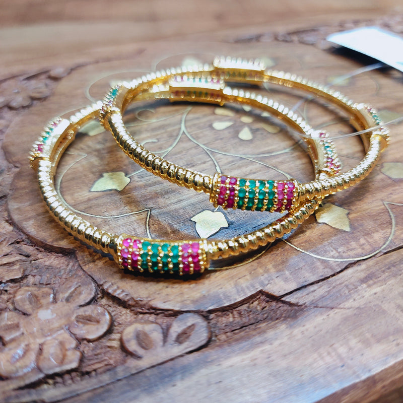 Gold Plated stone spiral  Bangle