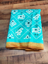 Sky blue Chanderi Cotton Saree