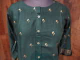 Bottle green straight cut kurta