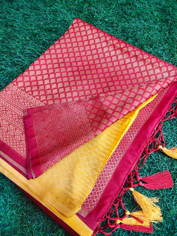 Red Soft Banaras silk saree