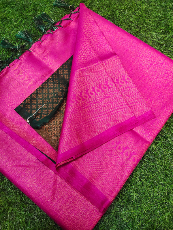 Rani Pink soft Banaras silk saree