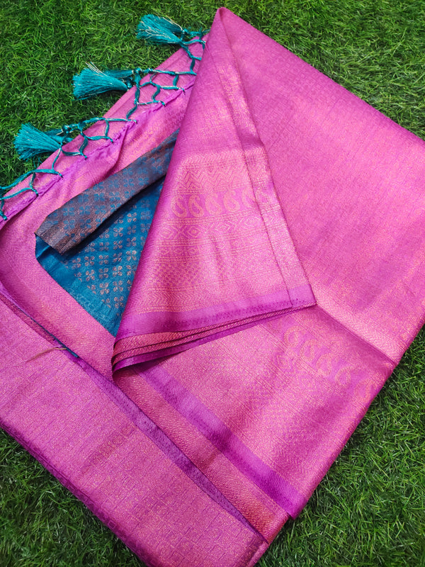 Pink soft Banaras silk saree
