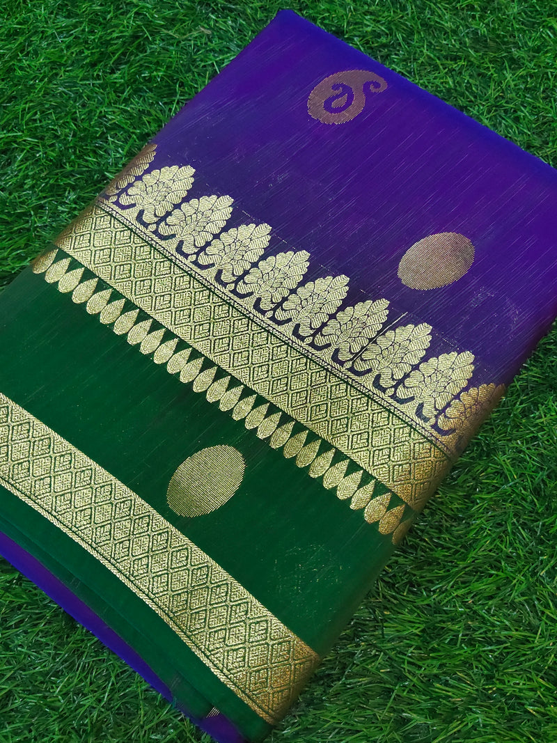Purple With Green Art silk saree