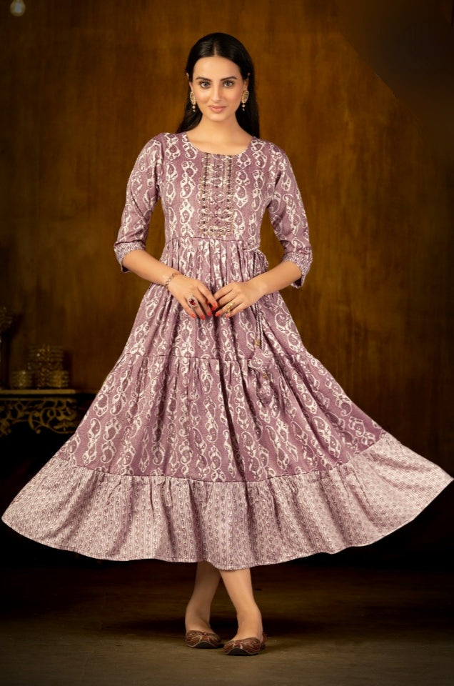 Onion Pink Designer Anarkali Gown