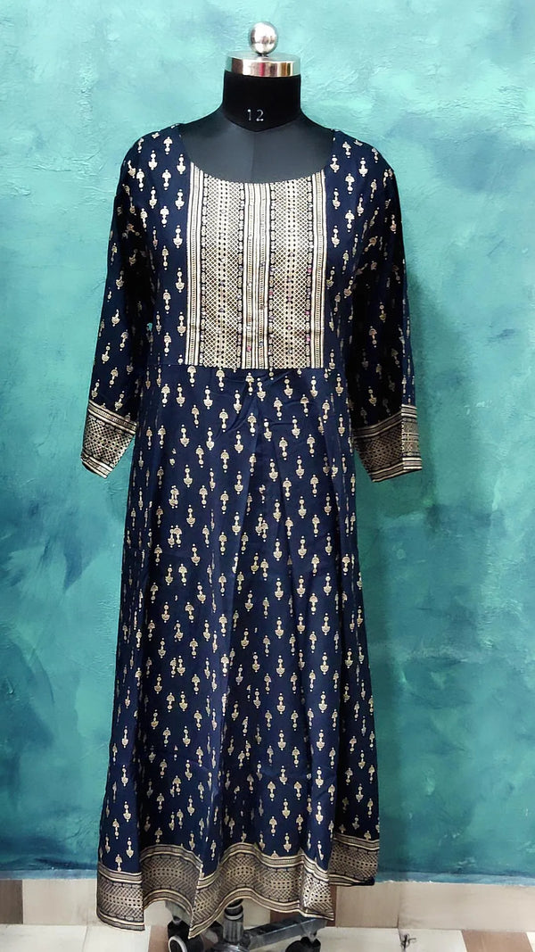 Navy Blue Anarkali Gown