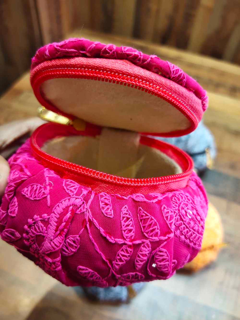 Bangle Box- Lucknowi Fabric