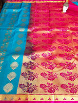 blue Kanchipuram Semi Silk