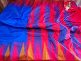 Royal Blue  Kanchipuram semi silk saree with temple border