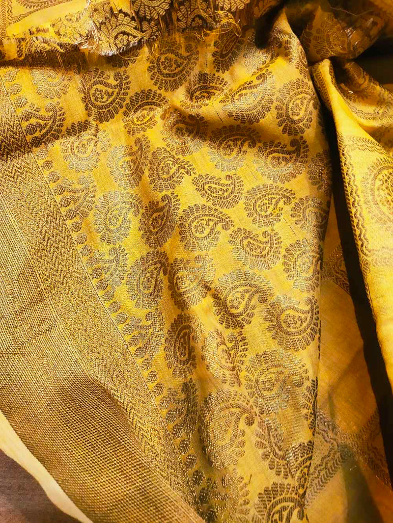Yellow Chanderi Silk