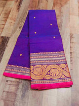 Purple  Pure Cotton Saree