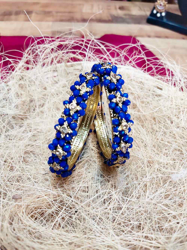 Designer Royal Blue Floral Bangle