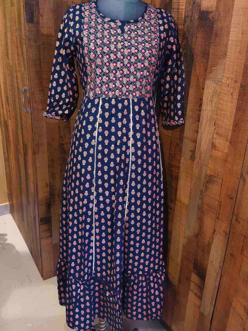 Blue Anarkali gown