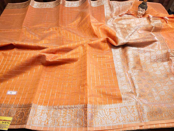 Light Orange Cotton Silk Saree
