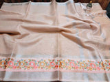Peach embroidery Saree