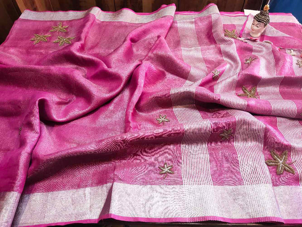 Pure Linen Tissue With Embroidery