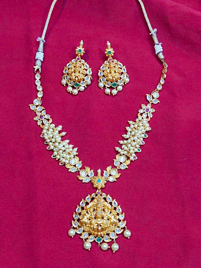 White Beads Lakshmi  Necklace