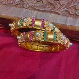 GOLD PLATED  BANGLE WITH MULITE STONE