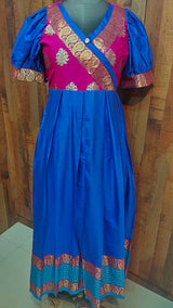 Blue With Pink Designer Gown