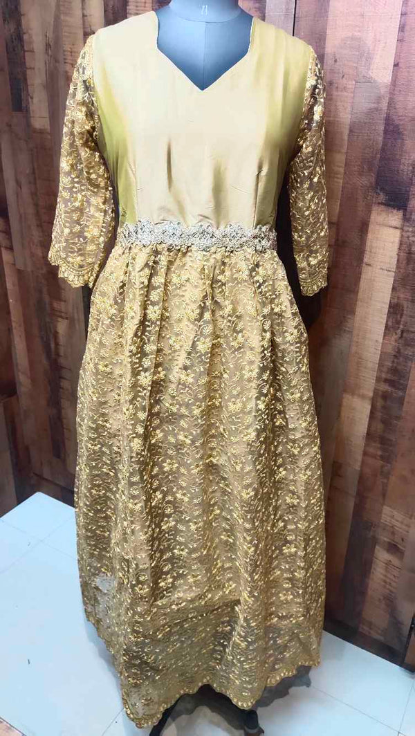 Gold Colour Designer Gown