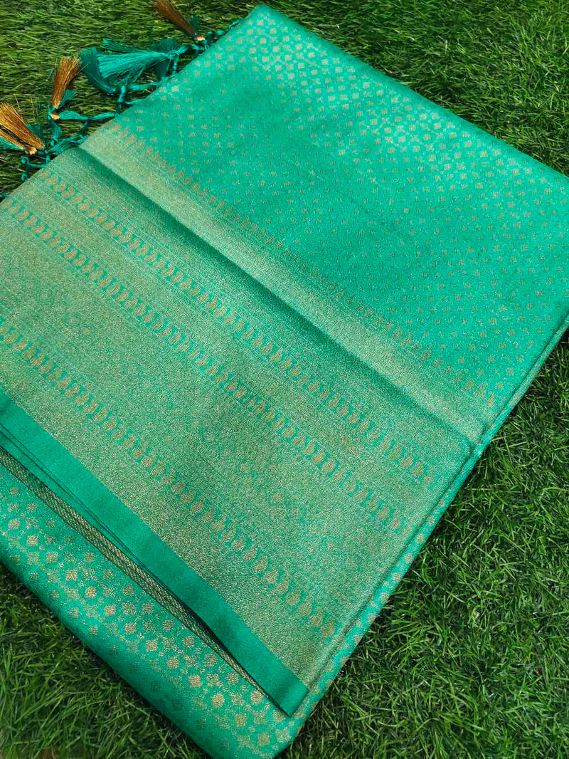 Sea Green Banarasi silk saree