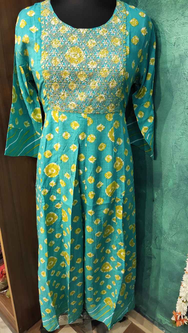 Ramagreen  Printed Designed Anarkali Gown
