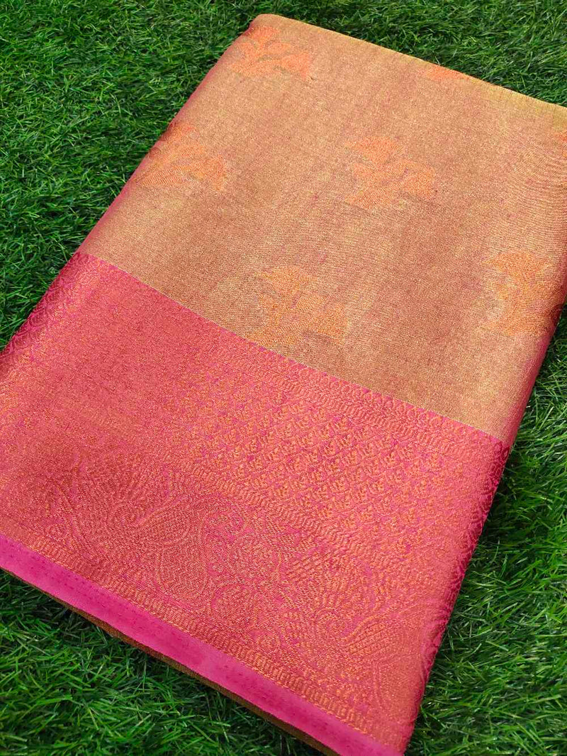 Indianred Linen Tissue Saree