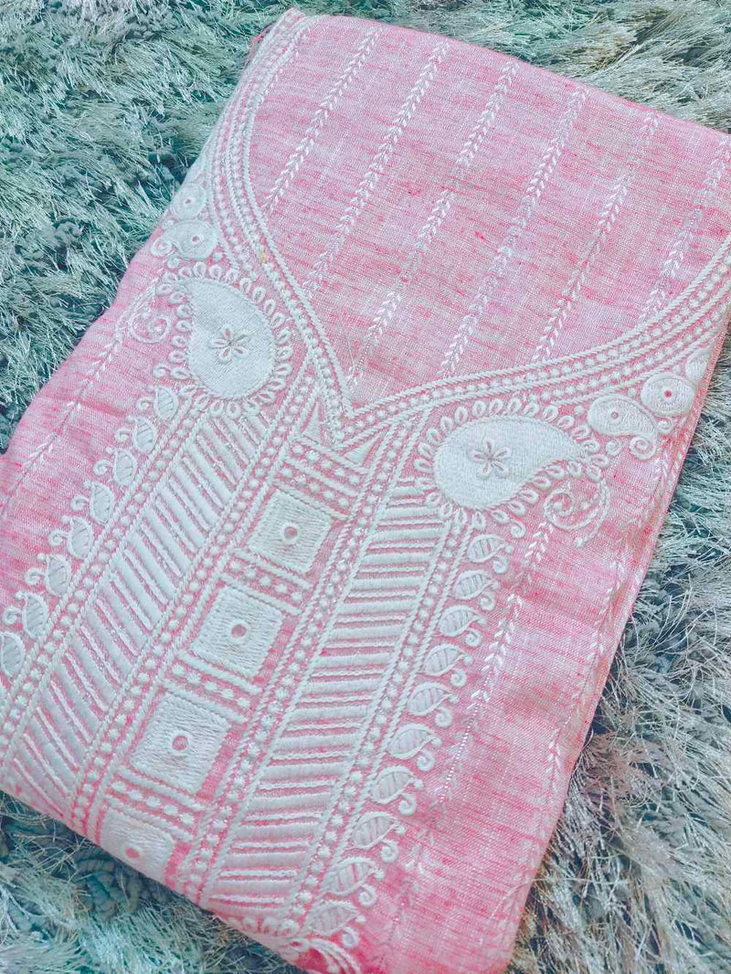 Baby Pink With White Salwar Material