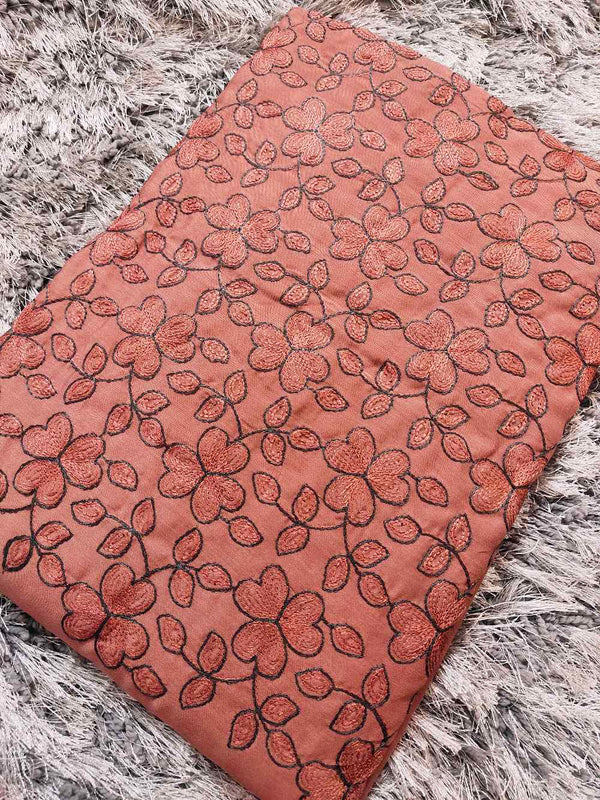 Salmon With Grey Salwar Material