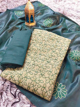 Mint Green With Peacock Green Salwar Material