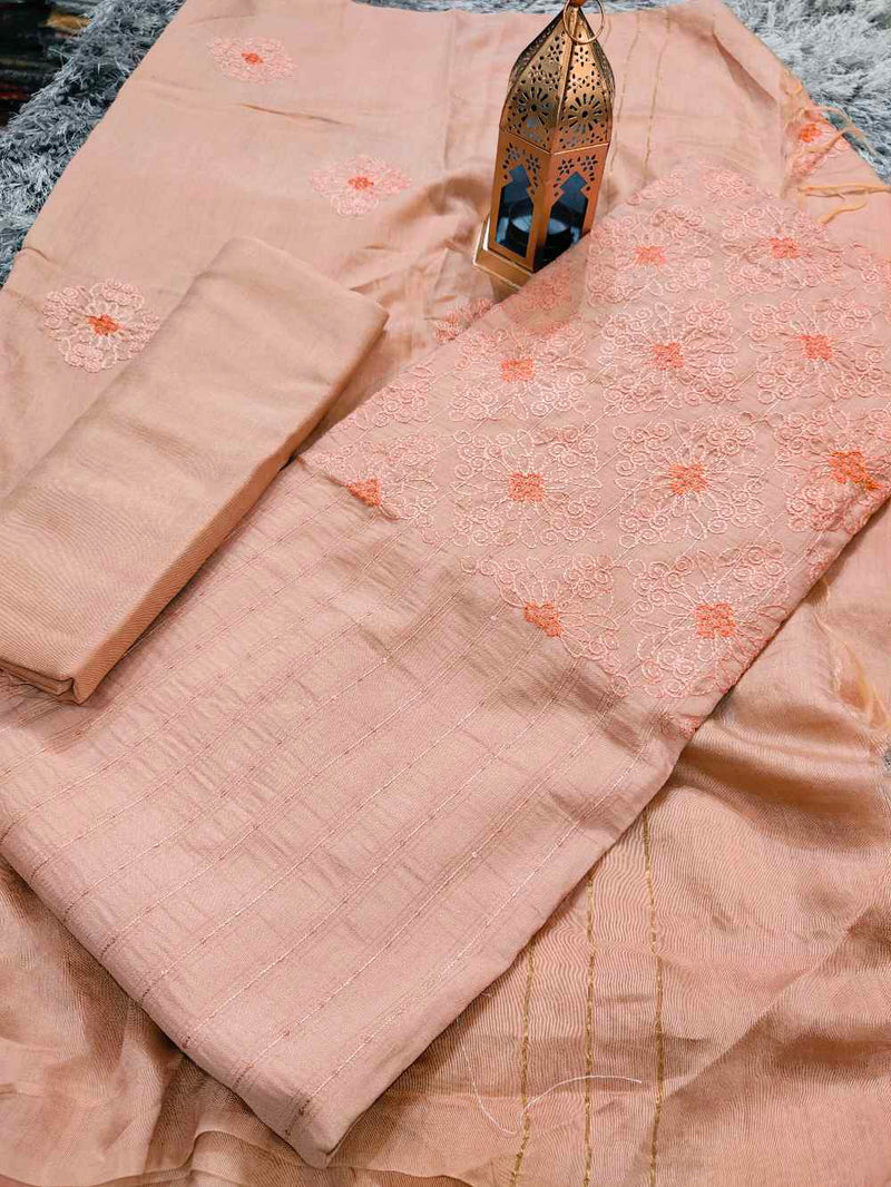 Light Salmon Salwar Material