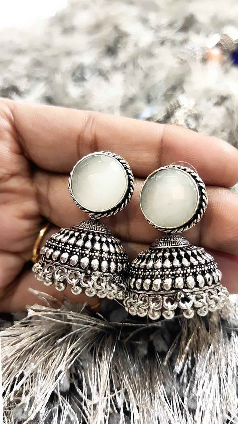 Grey  Stone Earrings