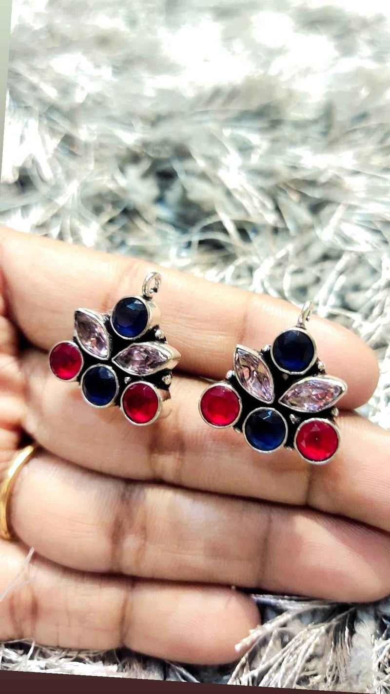 Multi Color Stone Studs Earrings