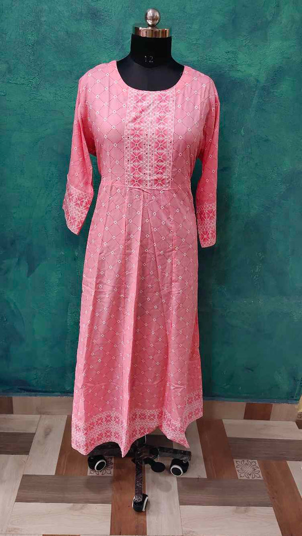 Light Pink Designed Anarkali Gown