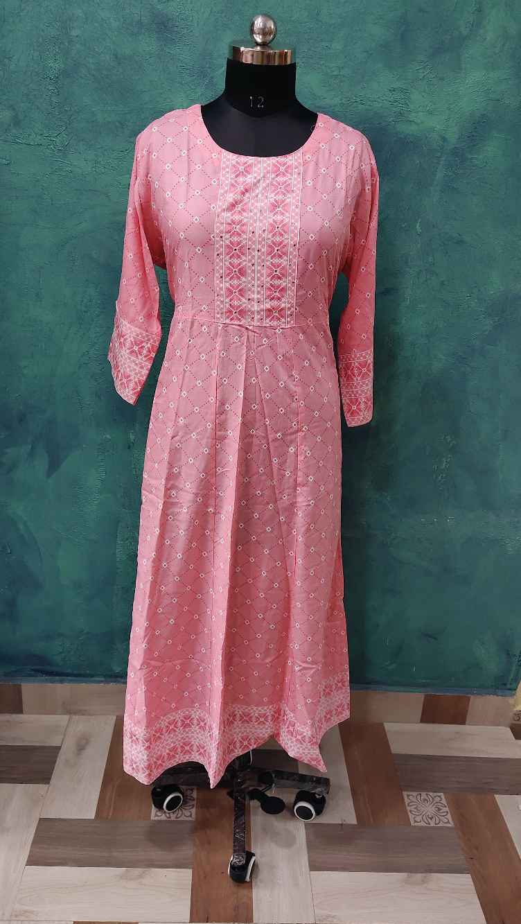Light Pink Designed Anarkali Gown