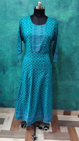 Rama Blue Designed Anarkali Gown