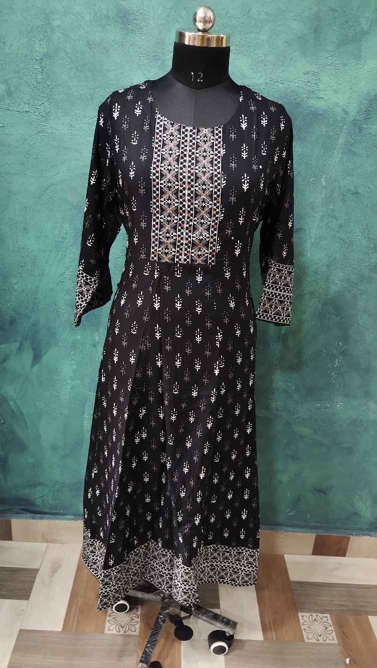 Black Designed Anarkali Gown