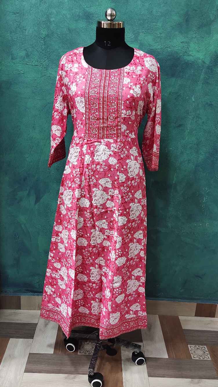 Pink Designed Anarkali Gown