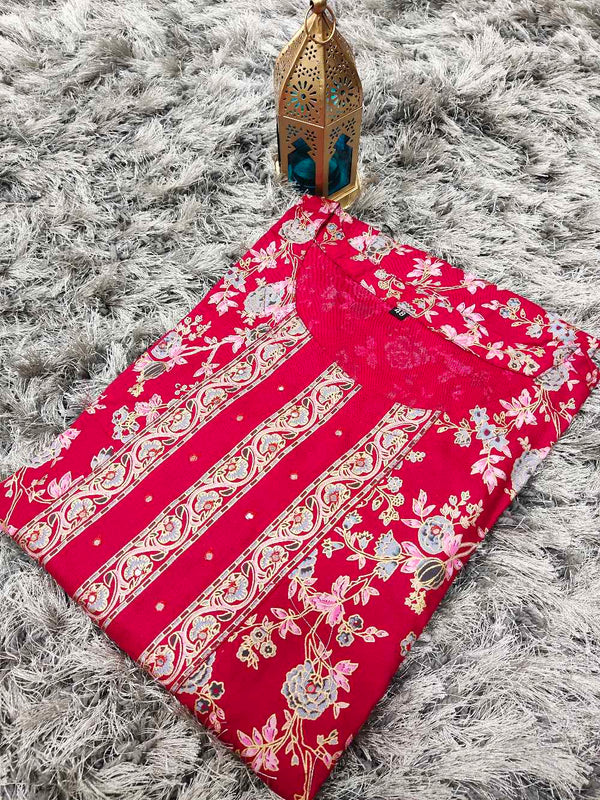 Ruby Pink Designed Anarkali Gown