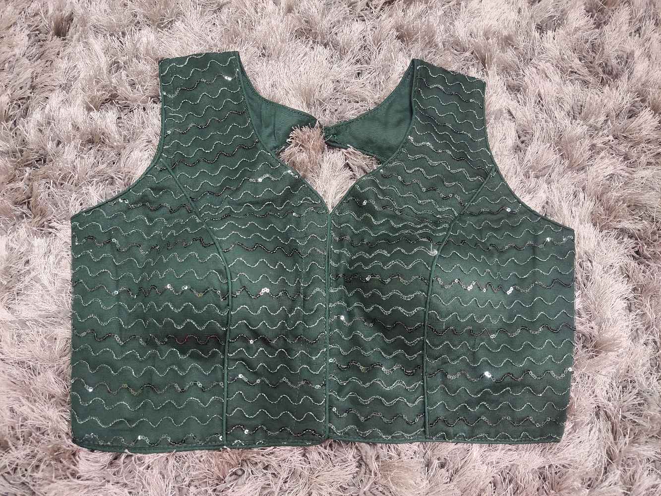 Bottle Green Designer blouse