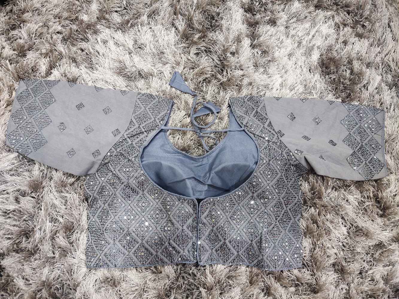 Dark Grey Designer blouse