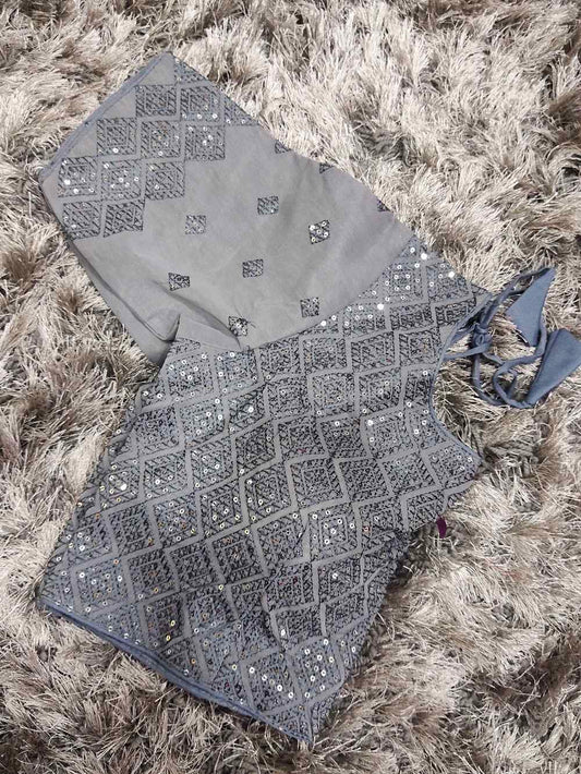 Dark Grey Designer blouse