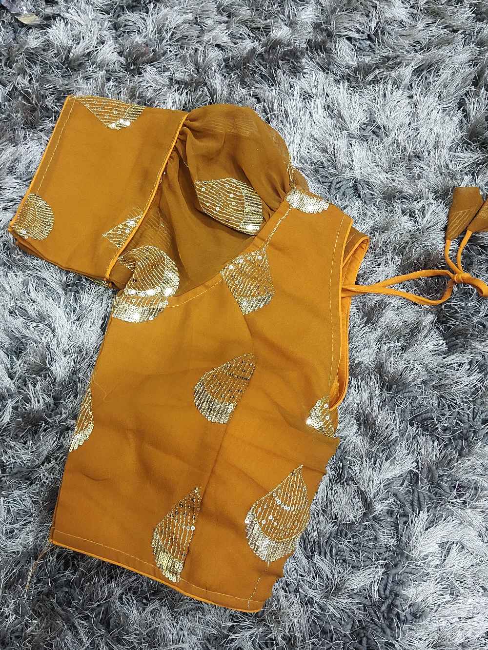 Mustard Yellow Designer Georgette blouse