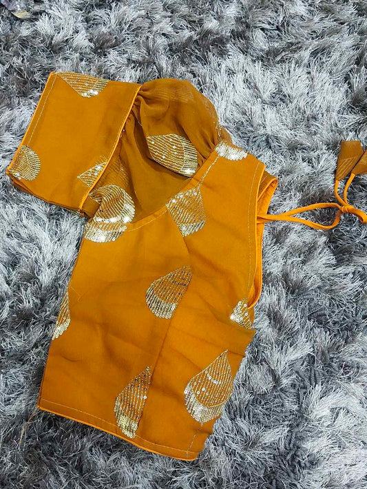 Mustard Yellow Designer Georgette blouse