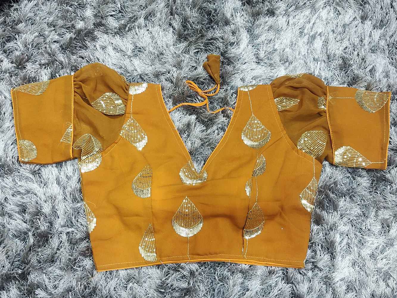 Mustard Yellow Designer Georgette blouse