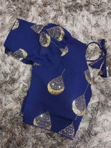 Navy Blue Designer Georgette blouse