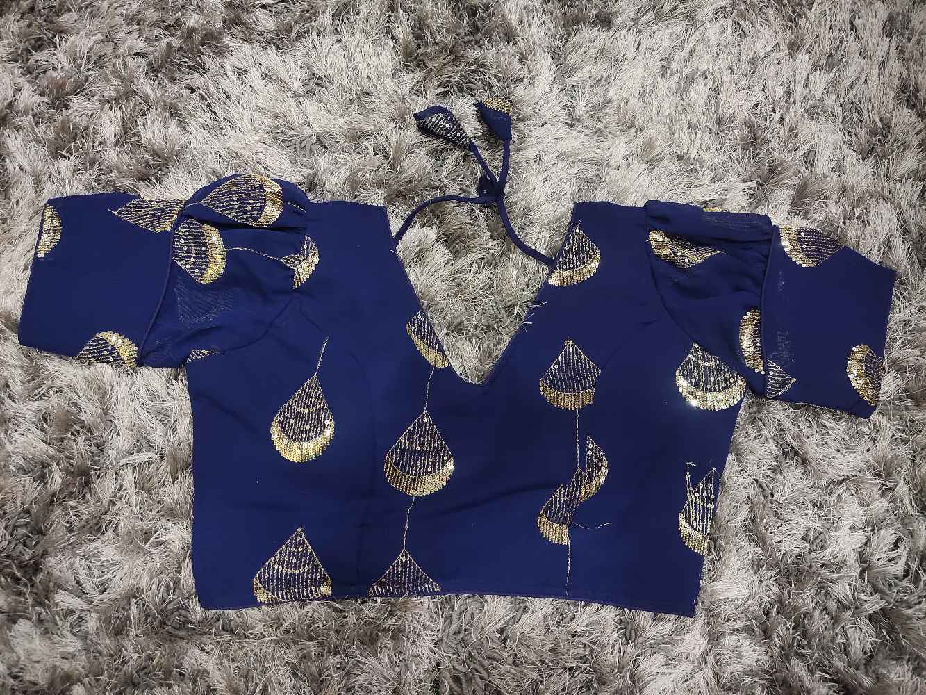 Navy Blue Designer Georgette blouse