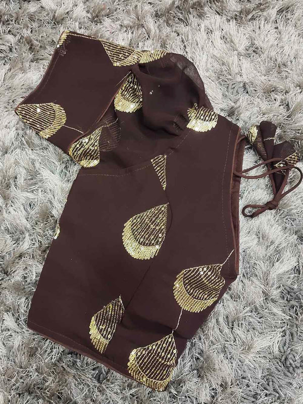 Brown Designer Georgette blouse