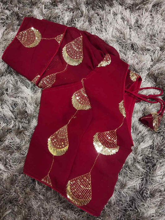 Maroon Designer Georgette blouse