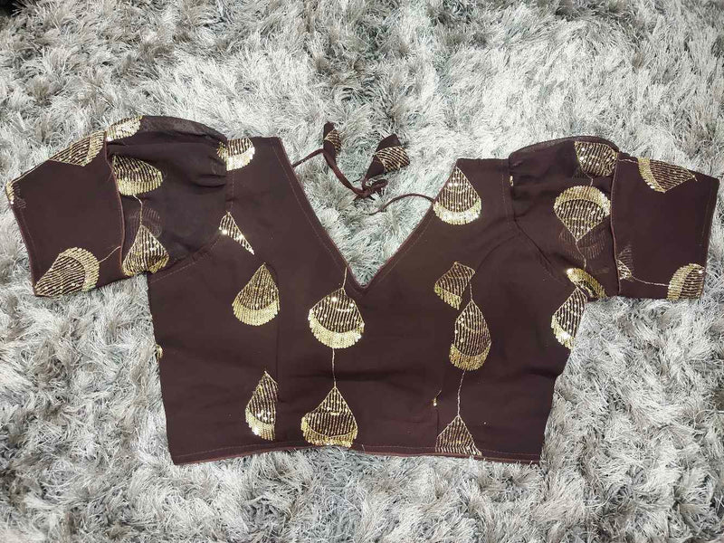 Brown Designer Georgette blouse