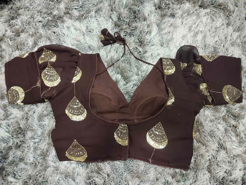 Brown Designer Georgette blouse